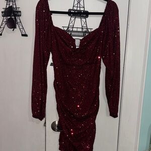 Elegant Red Sequin Dress